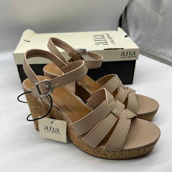 a.n.a Womens Billie Heeled Sandals Nude Color Size 9M - Picture 3 of 14